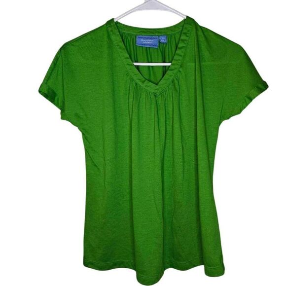 Simply Vera Vera Wang Green V-Neck Blouse - Picture 1 of 4
